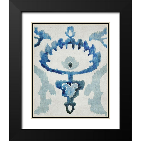 Sapphire Ikat VI Black Modern Wood Framed Art Print with Double Matting by Zarris, Chariklia