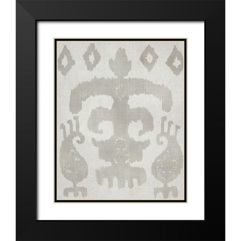 Shadow Ikat III Black Modern Wood Framed Art Print with Double Matting by Zarris, Chariklia