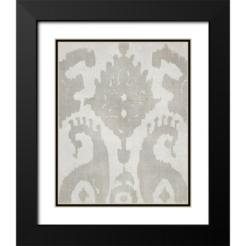 Shadow Ikat V Black Modern Wood Framed Art Print with Double Matting by Zarris, Chariklia