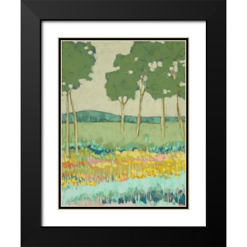 Tapestry Trees I Black Modern Wood Framed Art Print with Double Matting by Zarris, Chariklia