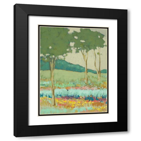 Tapestry Trees II Black Modern Wood Framed Art Print with Double Matting by Zarris, Chariklia