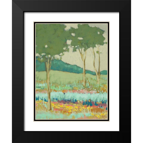 Tapestry Trees II Black Modern Wood Framed Art Print with Double Matting by Zarris, Chariklia