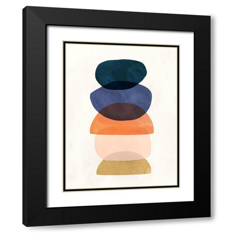 Mod Pods I Black Modern Wood Framed Art Print with Double Matting by Borges, Victoria