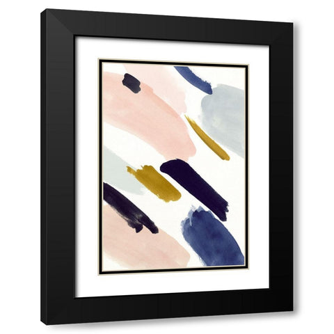 Brushmarks I Black Modern Wood Framed Art Print with Double Matting by Borges, Victoria