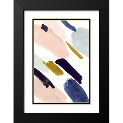 Brushmarks I Black Modern Wood Framed Art Print with Double Matting by Borges, Victoria