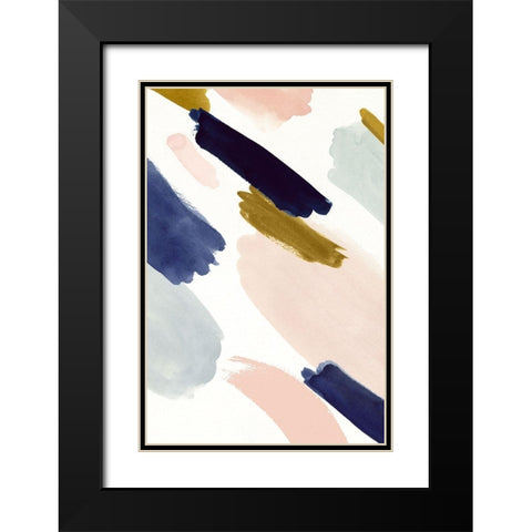 Brushmarks II Black Modern Wood Framed Art Print with Double Matting by Borges, Victoria