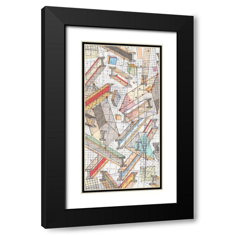 Funky Grid I Black Modern Wood Framed Art Print with Double Matting by Galapon, Nikki