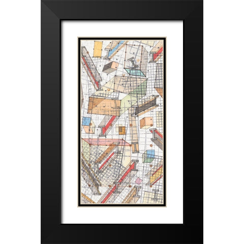 Funky Grid II Black Modern Wood Framed Art Print with Double Matting by Galapon, Nikki