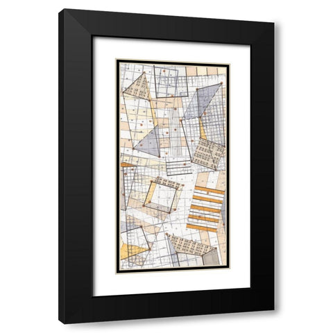 Funky Grid IV Black Modern Wood Framed Art Print with Double Matting by Galapon, Nikki