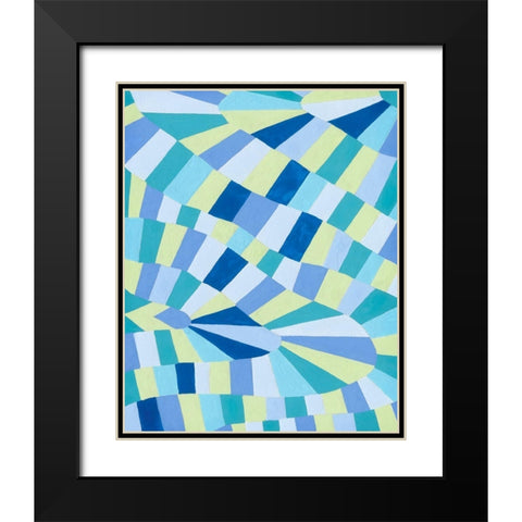 Grid Flow II Black Modern Wood Framed Art Print with Double Matting by Galapon, Nikki