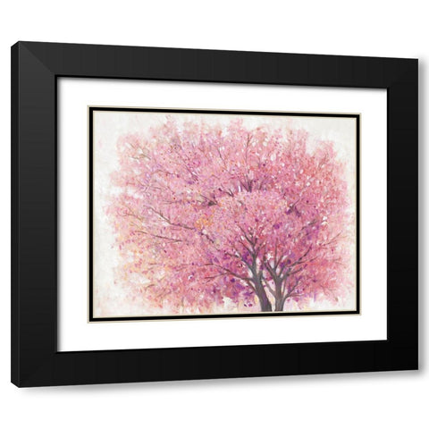 Pink Cherry Blossom Tree II Black Modern Wood Framed Art Print with Double Matting by OToole, Tim