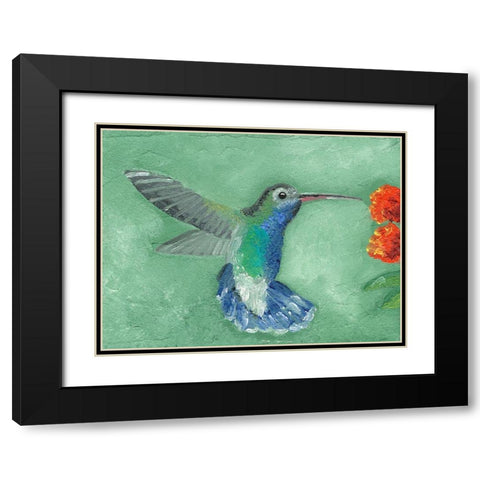Fresco Hummingbird I Black Modern Wood Framed Art Print with Double Matting by Ludwig, Alicia