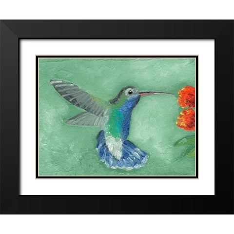 Fresco Hummingbird I Black Modern Wood Framed Art Print with Double Matting by Ludwig, Alicia