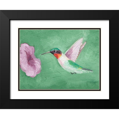 Fresco Hummingbird II Black Modern Wood Framed Art Print with Double Matting by Ludwig, Alicia