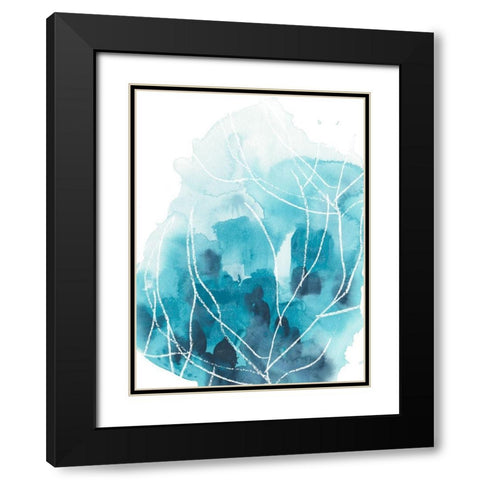 Abstract Coral I Black Modern Wood Framed Art Print with Double Matting by Vess, June Erica