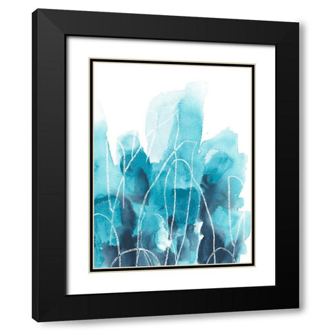 Abstract Coral II Black Modern Wood Framed Art Print with Double Matting by Vess, June Erica