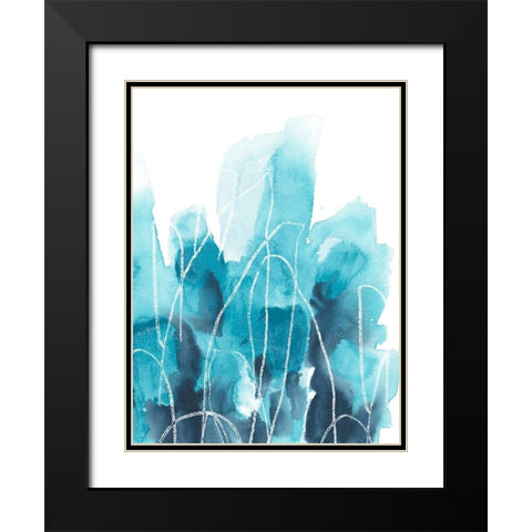 Abstract Coral II Black Modern Wood Framed Art Print with Double Matting by Vess, June Erica