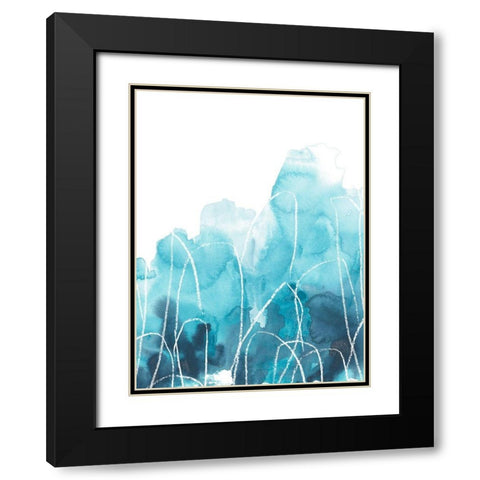 Abstract Coral III Black Modern Wood Framed Art Print with Double Matting by Vess, June Erica