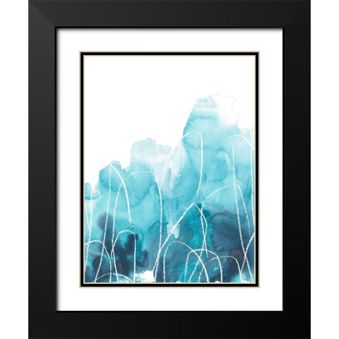 Abstract Coral III Black Modern Wood Framed Art Print with Double Matting by Vess, June Erica