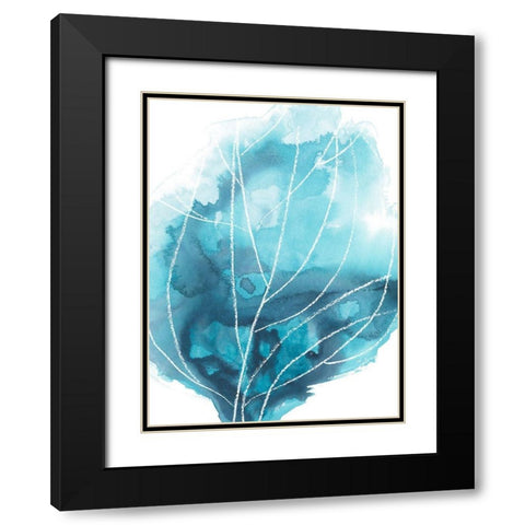 Abstract Coral IV Black Modern Wood Framed Art Print with Double Matting by Vess, June Erica