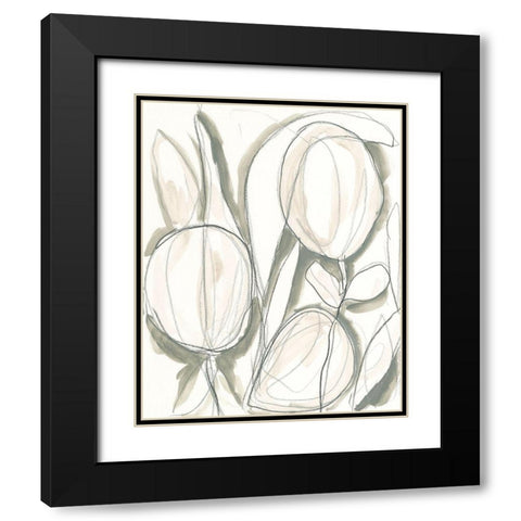 Neutral Tropical I Black Modern Wood Framed Art Print with Double Matting by Vess, June Erica