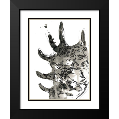 Ink Coast IV Black Modern Wood Framed Art Print with Double Matting by Vess, June Erica