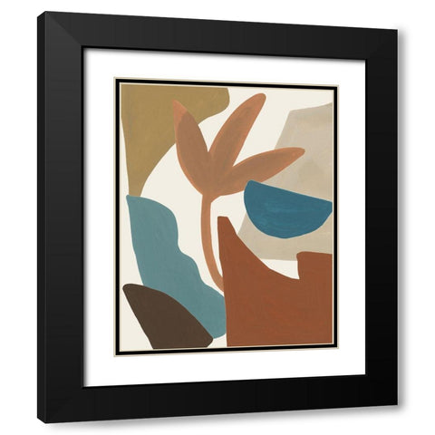 Mod Collage II Black Modern Wood Framed Art Print with Double Matting by Wang, Melissa