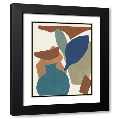 Mod Collage III Black Modern Wood Framed Art Print with Double Matting by Wang, Melissa