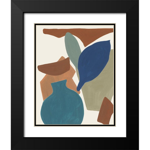 Mod Collage III Black Modern Wood Framed Art Print with Double Matting by Wang, Melissa