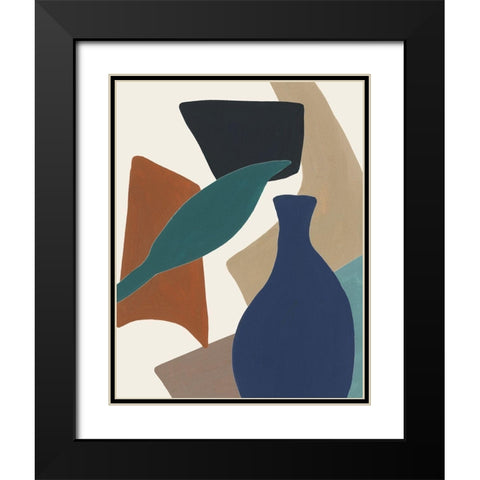 Mod Collage V Black Modern Wood Framed Art Print with Double Matting by Wang, Melissa