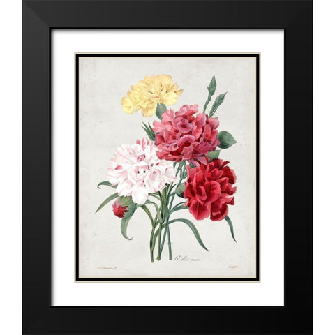 Redoute Bouquet I Black Modern Wood Framed Art Print with Double Matting by Redoute, Pierre