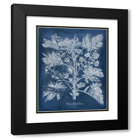 Besler Leaves in Indigo II Black Modern Wood Framed Art Print with Double Matting by Vision Studio