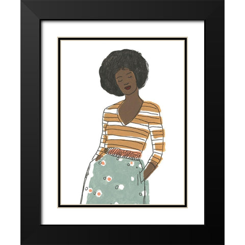 Fashion Vignette II Black Modern Wood Framed Art Print with Double Matting by Vess, June Erica