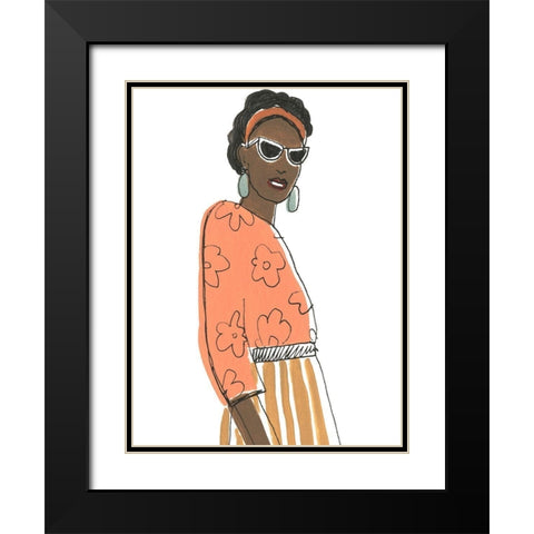 Fashion Vignette III Black Modern Wood Framed Art Print with Double Matting by Vess, June Erica