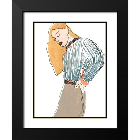 Fashion Vignette IV Black Modern Wood Framed Art Print with Double Matting by Vess, June Erica