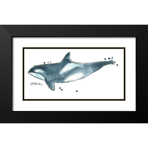 Cetacea Orca Whale Black Modern Wood Framed Art Print with Double Matting by Vess, June Erica