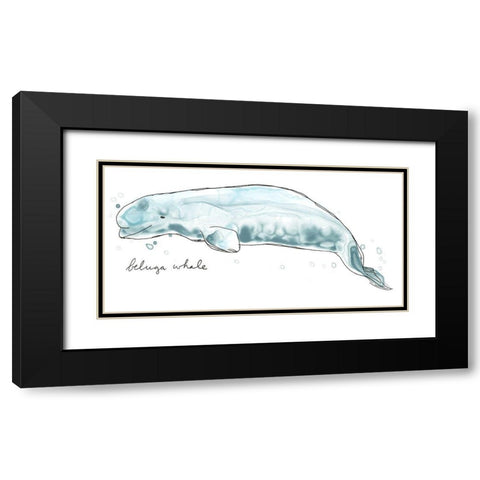 Cetacea Beluga Whale Black Modern Wood Framed Art Print with Double Matting by Vess, June Erica