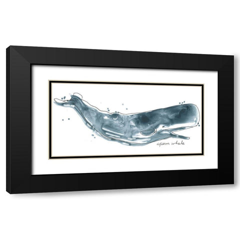 Cetacea Sperm Whale Black Modern Wood Framed Art Print with Double Matting by Vess, June Erica