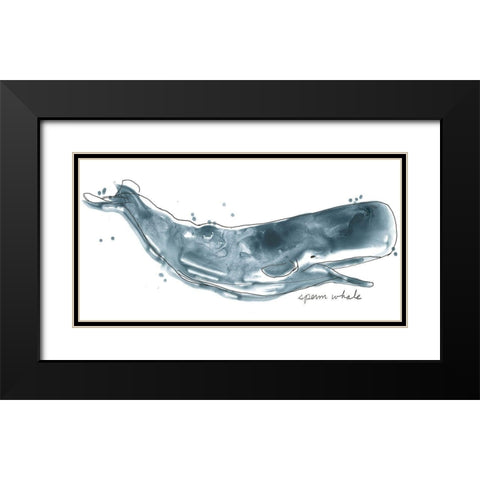 Cetacea Sperm Whale Black Modern Wood Framed Art Print with Double Matting by Vess, June Erica