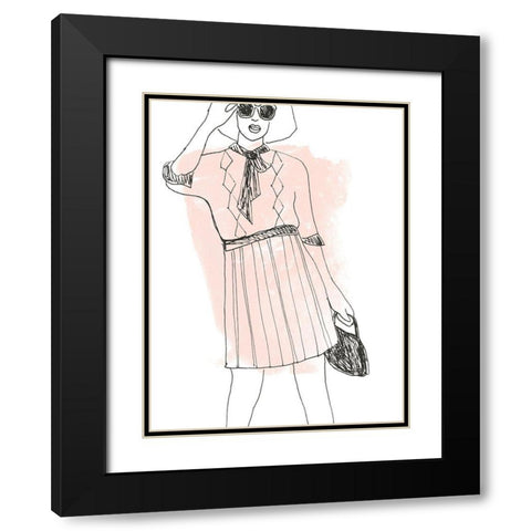 Fashion Sketches I Black Modern Wood Framed Art Print with Double Matting by Vess, June Erica