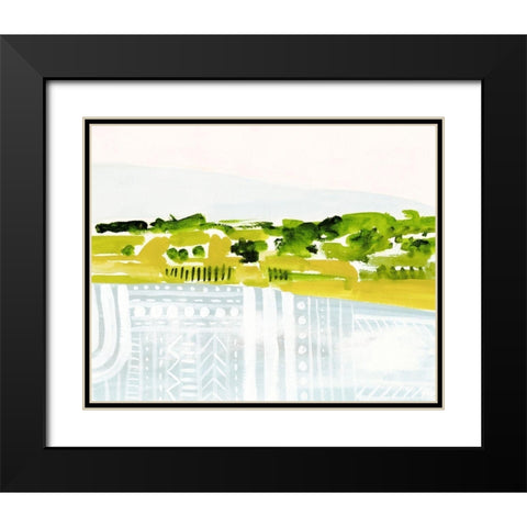 Patterned Landscape I Black Modern Wood Framed Art Print with Double Matting by Borges, Victoria