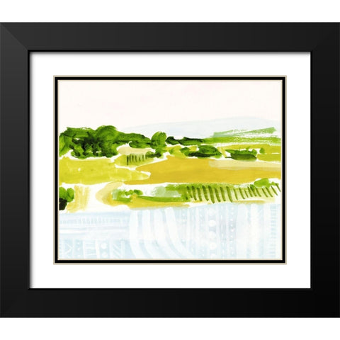Patterned Landscape II Black Modern Wood Framed Art Print with Double Matting by Borges, Victoria