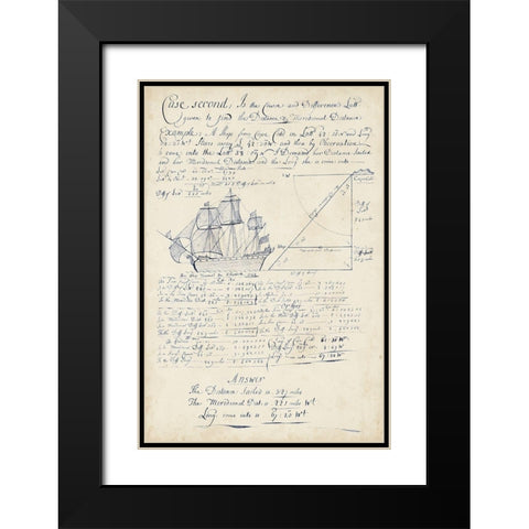 Nautical Journal I Black Modern Wood Framed Art Print with Double Matting by Vision Studio