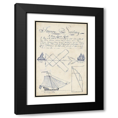 Nautical Journal II Black Modern Wood Framed Art Print with Double Matting by Vision Studio