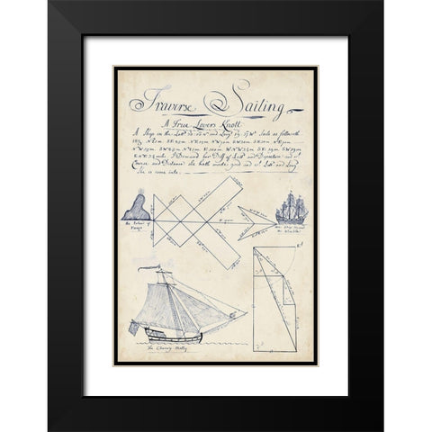 Nautical Journal II Black Modern Wood Framed Art Print with Double Matting by Vision Studio