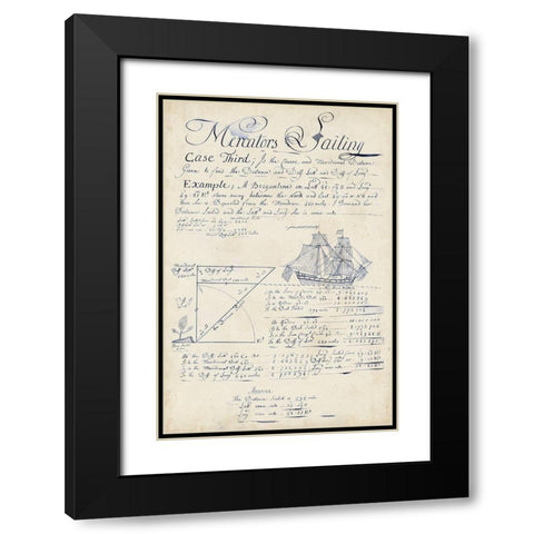 Nautical Journal III Black Modern Wood Framed Art Print with Double Matting by Vision Studio