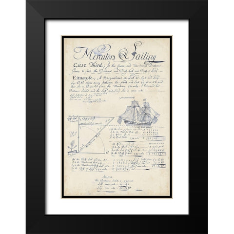 Nautical Journal III Black Modern Wood Framed Art Print with Double Matting by Vision Studio