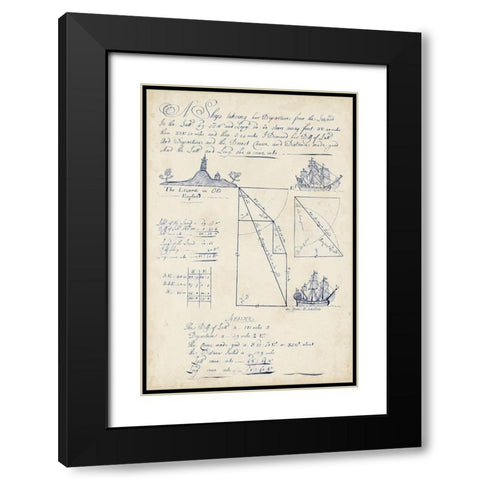 Nautical Journal V Black Modern Wood Framed Art Print with Double Matting by Vision Studio