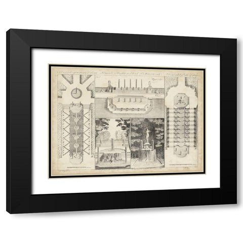 Antique Garden Design I Black Modern Wood Framed Art Print with Double Matting by d Argenville, DeZallier