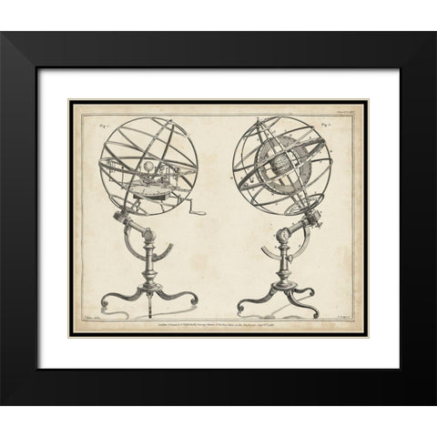 Antique Armillary Spheres Black Modern Wood Framed Art Print with Double Matting by Adams, George